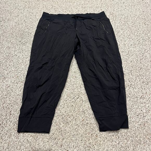 Athleta Trekkie North Joggers Hybrid Sz 18 Black Outdoor Activewear - Picture 1 of 5